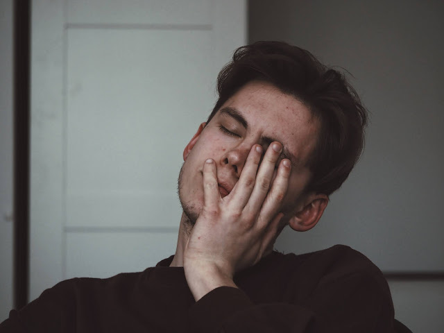 A man undergoing burnout