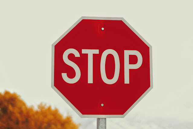 A stop sign representing red flag